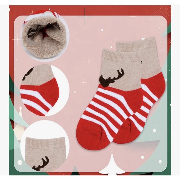 5~Pairs Christmas Socks Children Socks Christmas Gift Unisex Kid Socks Size 3-5Y - Picture 2 of 10